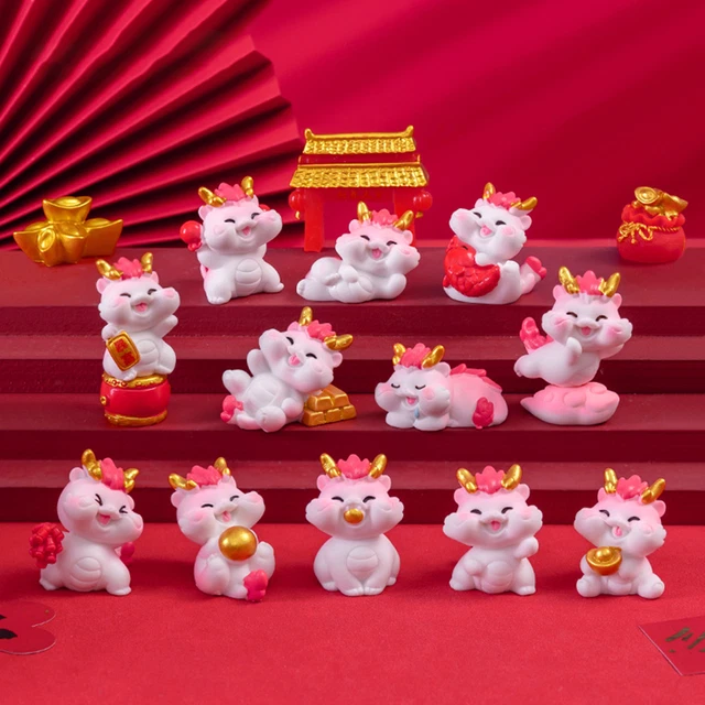 Year of the Dragon Decoration Exquisite Ornament Set for Home Festive Mini