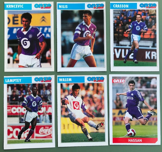 Carte De Foot RARE RSC Anderlecht 1989-2007 D1A – 6 Fiches – Édition Magazine Française