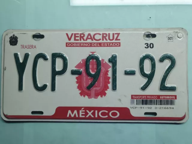 Veracruz Mexico license plate