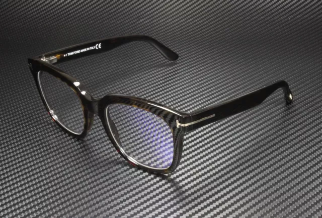 Tom Ford FT5537-B 052 Dark Havana Clear Lens Plastic 52 mm Women's Eyeglasses