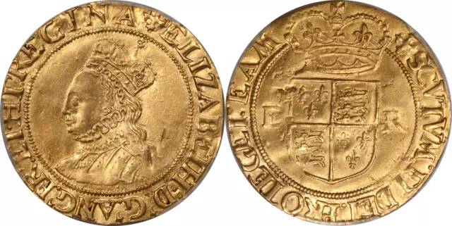Great Britain Elizabeth I Gold Half Pound Tower mint (1560-61) PCGS AU RARE!!!