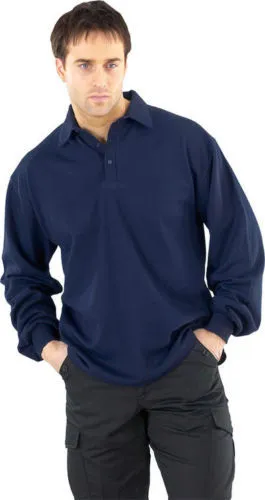 Dickies Navy Blue Protex Inherently Flame Fire Retardant Polo Shirt Anti Static