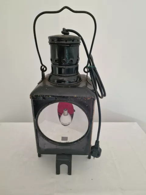 Alte Eisenbahn Lampe Signallampe Zugschlussleuchte 1966 elektrisch
