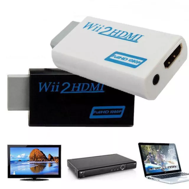 Wii to HDMI Converter Adapter for HDTV 720p 1080p HD Upscale 3.5mm Audio Output