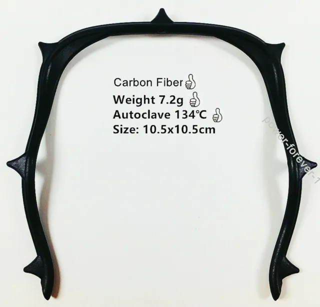 2Pcs Dental Carbon Fibre Rubber Dam U Shape Frame Plastic Black Contrast Light S