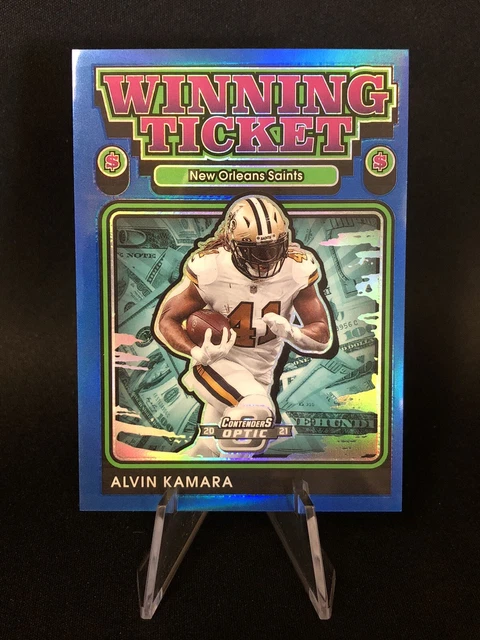 Alvin Kamara 2021 Contenders Optic Winning Ticket Blue #/99 Saints