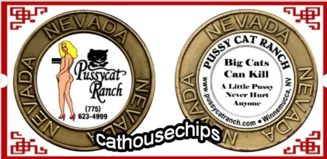 Pussycat Ranch Winnemucca NV Legal Brothel Brass Coin Whorehouse Token