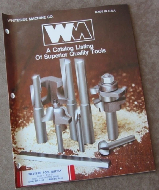 Vintage 1987 Whiteside Machine Co Tool Catalog Bits Cutters Arbors Adapters ++