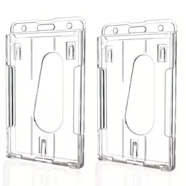 Light New Clear Vertical Hard Plastic Multi Card ID Badge Holder Transparent