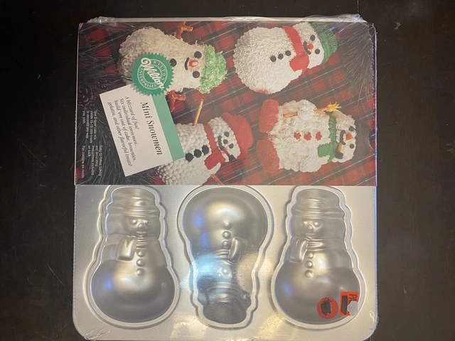 Vintage Wilton Snowman Cake Pan Mold Cookie Treat 6 Mini Snowmen 2105-472 Mold