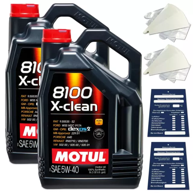 10 Liter Original Motul Motoröl Motorenöl 5W40 8100 X-Clean 102051 3374650233888