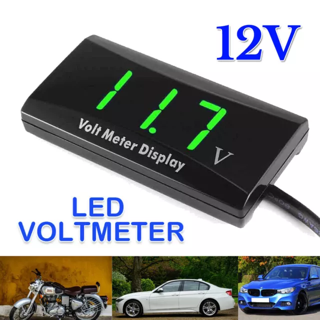 12V LED Digital Display Voltmeter Car Motorcycle Voltage Volt Gauge Panel Meter