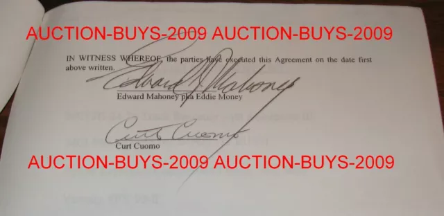EDDIE MONEY Signed Autograph Original Music Contract 5/2000 - His Storage Locker
