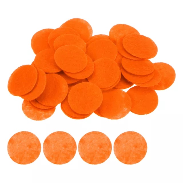 200pcs Round Felt Circles, 25mm 1" Craft Felt Pads Non-Woven Fabric Pad Orange
