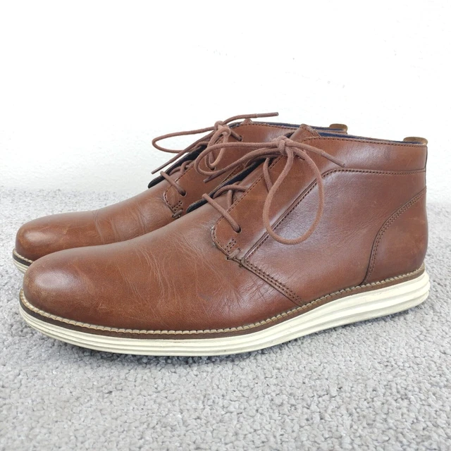 YFFUSHI Men's Genuine Leather Chukka Boots - Oxford Lace-Up Ankle Dress Boots, Casual & Formal