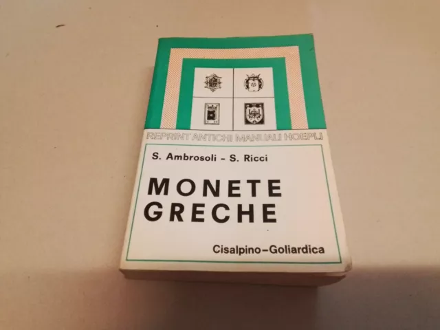 Monete greche, Ambrosoli Ricci, 1983! Cisalpino Goliardica, Reprint, 20ag23