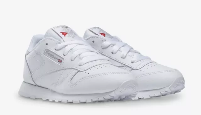 Reebok Big Kids' Classic Leather GS Shoes White Size 2