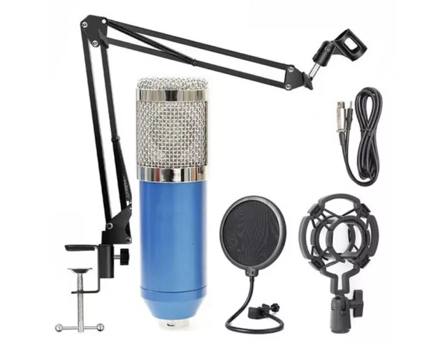 Floureon BM-800 Studio Condenser Broadcast Microphone Set Stand POP COVER