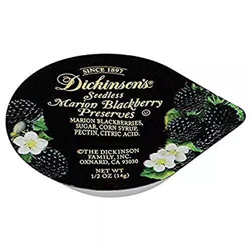 Dickinsonââ‚¬â„¢s Seedless Blackberry Preserves, Portion Control, ½ Ounce, 20...