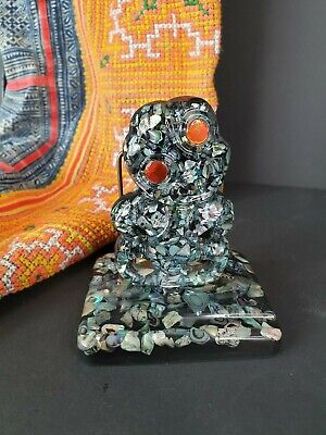 Old New Zealand Paua Shell Tiki Letter Holder …beautiful collection and display
