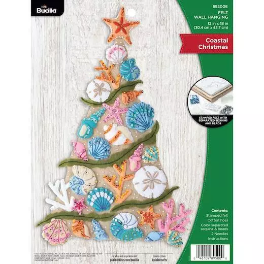 Bucilla Felt Wall Hanging Applique Kit - Coastal Christmas