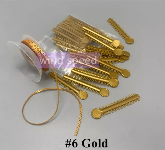 Dental Orthodontic Elastic Ligature Ties Bands Power Chain Gold Brackets Braces