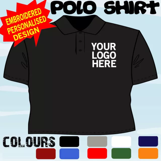 Workwear Business Company T Polo Shirt Embroidered Full Colour Logo X10 Tops