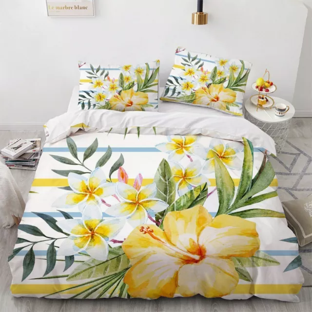 3D Bedding Set 3PCS Duvet Cover Set Comforter/Quilt Cover Flowers Textile