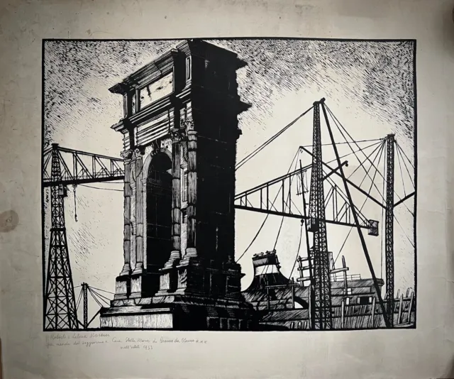 BRUNO DA OSIMO- Xilografia originale con dedica - 1953 -
