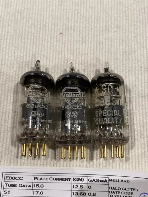 E88cc - X3 - Mullard / Philips - valve tubes - Tested Good - Lot  213