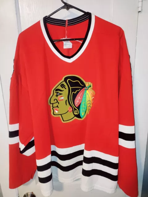 Vintage CCM Men Size 2XL Chicago Blackhawks Jersey Red NHL Hockey