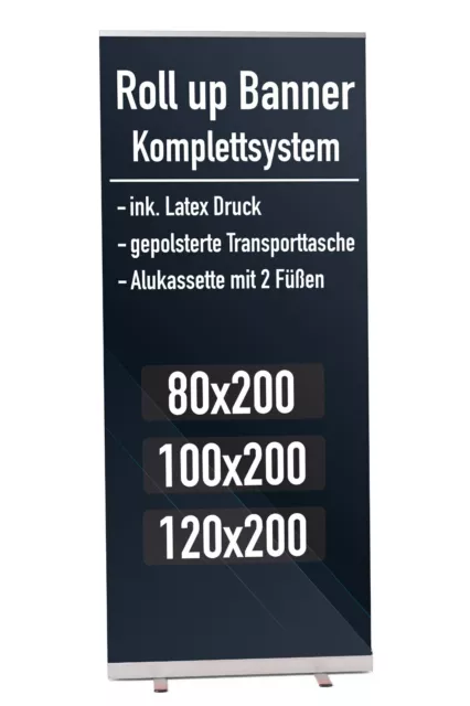 ROLL UP Display Banner inkl. DRUCK inkl Tasche RollUp System Werbebanner