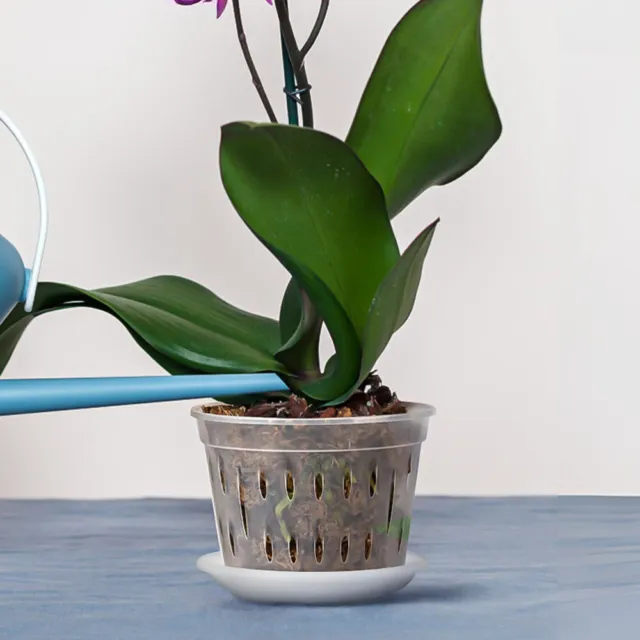 3 Sets Orchideentopf mit Tablett, Garten-Pflanztopf für den Innen- und
