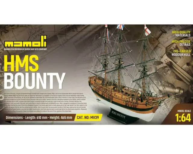 Mamoli Hms Bounty Fregata Britannico Marino 1:64 Legno Kit Costruzione