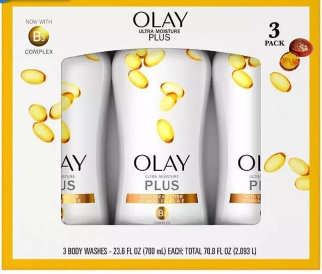 Olay Ultra Moisture Plus Body Wash  with Shea Butter 23.6 oz, 3-pack