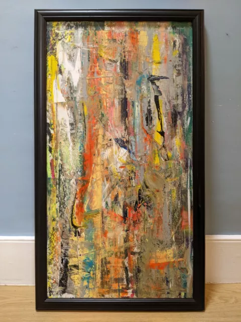 Beautiful Large Oil Painting Abstract On Canvas Graeme Orford-Dexter Framed