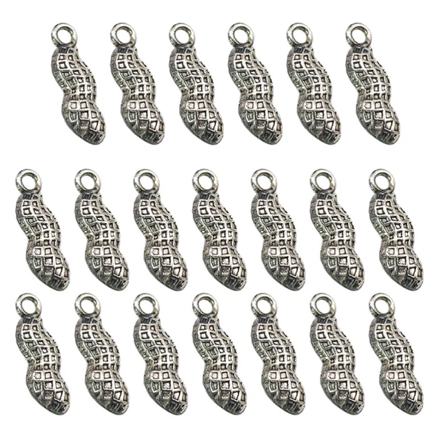 20 pièces Breloques tibétaines en argent Collier pendentif cacahuètes