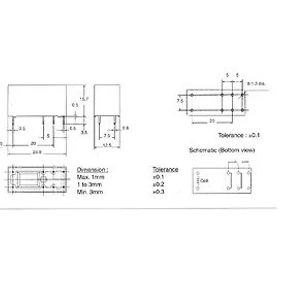 Einpoliges Relais 24V- DC, ALZ12B24, 1 x Wechslerkontakt : 16A/250 V AC, 2