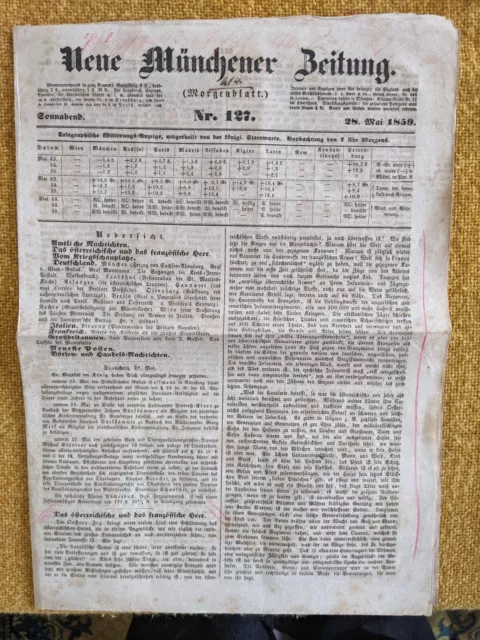 Neue Münchener Zeitung vom 28. Mai 1859