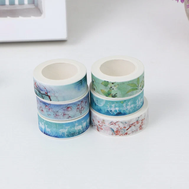 6 rollos cintas de papel washi únicas pegatinas decorativas de colores cinta encantadora regalo pa