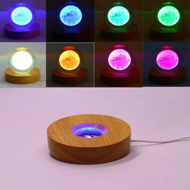 LED Light Base Rechargeable Wooden LED Light Rotating Display Stand Lamp Holder
