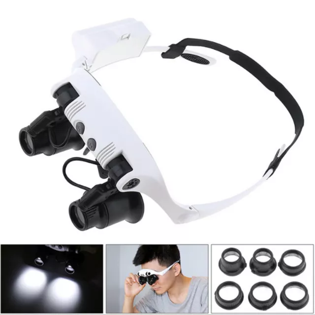 Adjustable 25X Four Multiple Repair Inspection Glasses, Head-mounted Magnifier