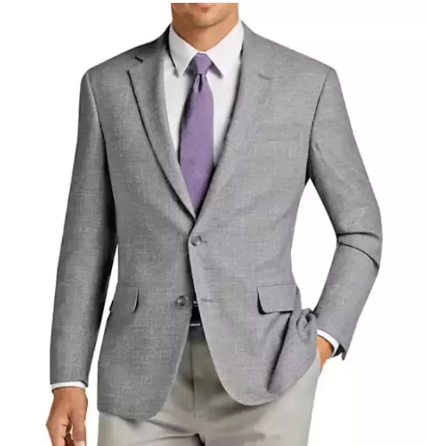 2022 TOMMY HILFIGER Gray Tic Sport Coat Suit Blazer 38R Wool