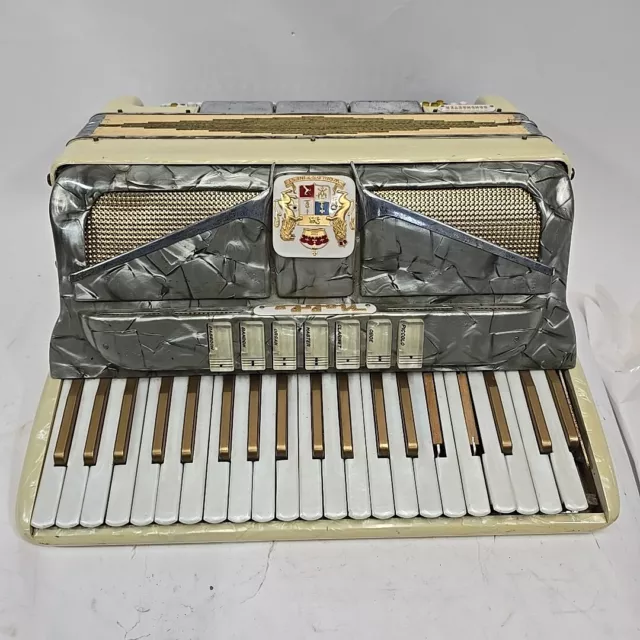 1950s Noble Bandmaster 41 Key Juniorette Accordion Worlds Finest Pearl *Read*
