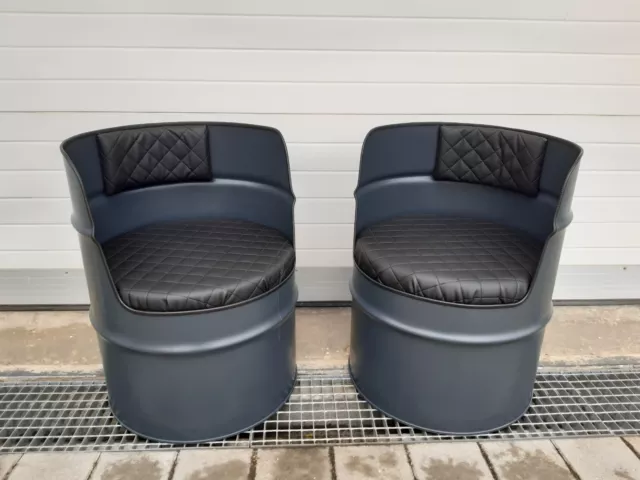 2 St. Ölfass Sessel 200L Fass  Farbe wählbar nach RAL