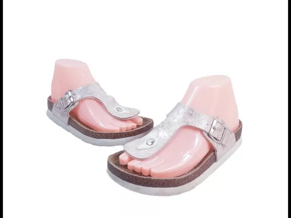 Crocs Women Flat Flip Flop Black Silver Ring Size 11 Slip On Shoes