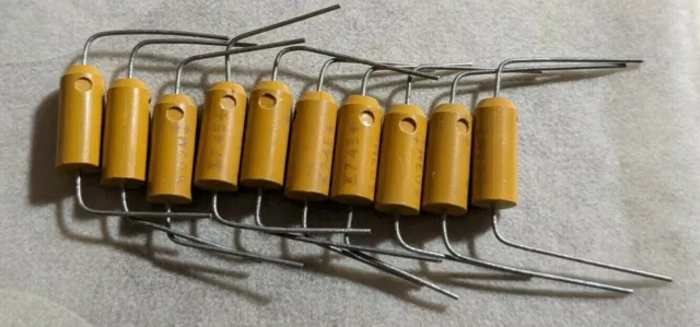 Lot of 10 NOS Western Electric 603M - 30uFd 8V Tantalum Capacitors - Polarized