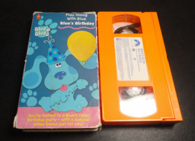 BLUES CLUES BLUE'S Birthday (VHS 1998) Nick Jr Nickelodeon Steve Orange ...