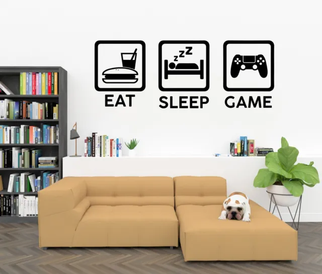 Eat Sleep Game Playstation PS4 Race Wall Art Sticker Decal Bedroom Play Home Fun
