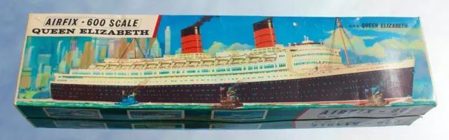 Cunard White Star Line Rms Queen Elizabeth Original Ocean Liner Airfix Kit 60'S